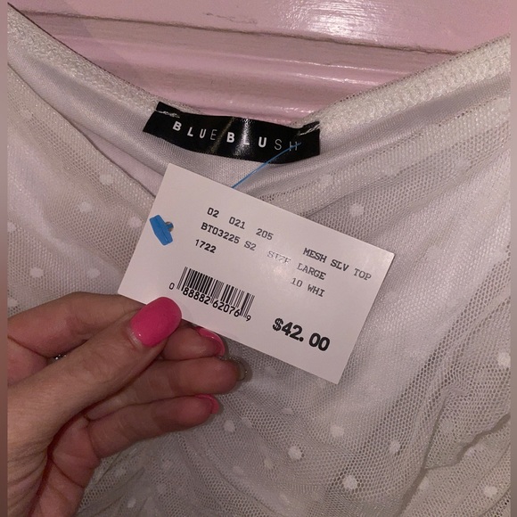 NEW Mesh Sleeve Top - Picture 2 of 2